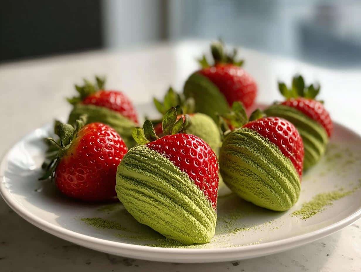 Matcha Covered Strawberries: 1 Divine Treat - Matcha Covered Strawberries - additional detail