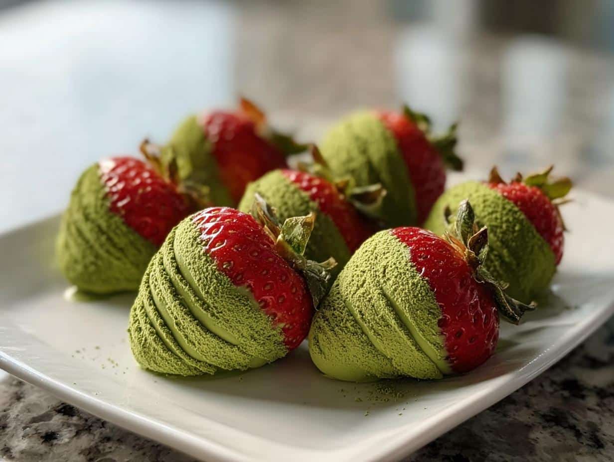 Matcha Covered Strawberries: 1 Divine Treat - Matcha Covered Strawberries - additional detail