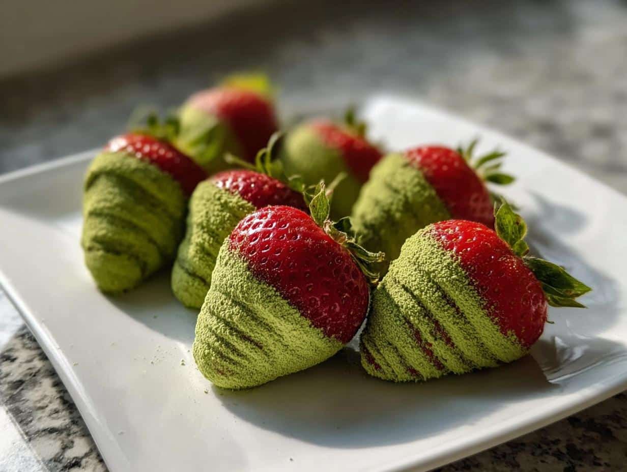 Matcha Covered Strawberries