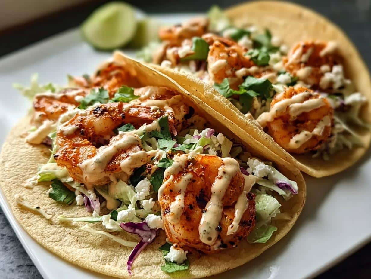 Shrimp Tacos Creamy Cilantro