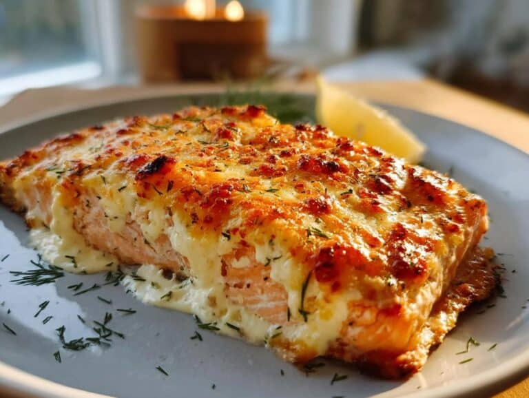 Baked Salmon Mayo Cheese