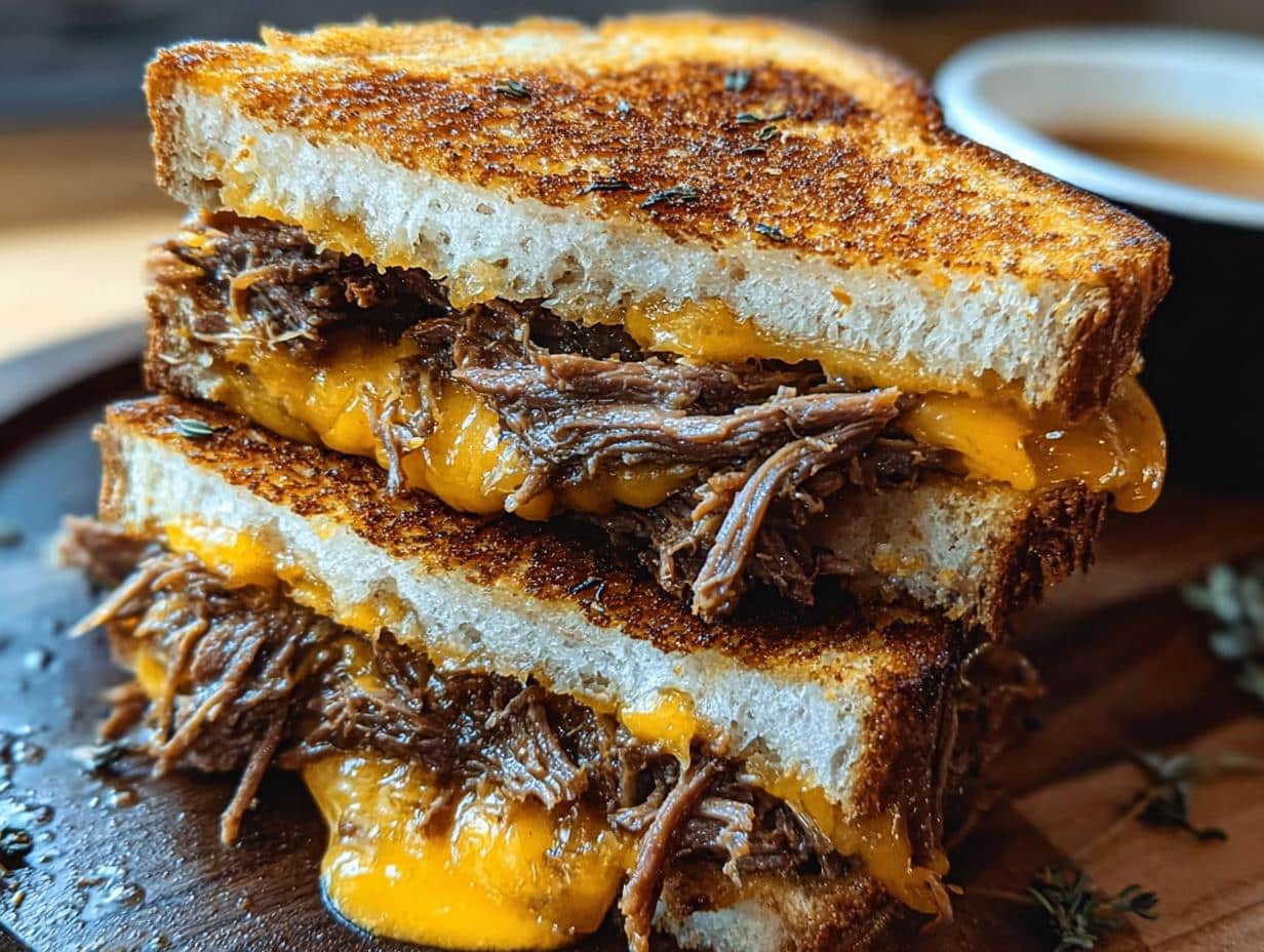 Brisket Cheese Toasties: 1 Savory Meal - Brisket Cheese Toasties - main visual representation