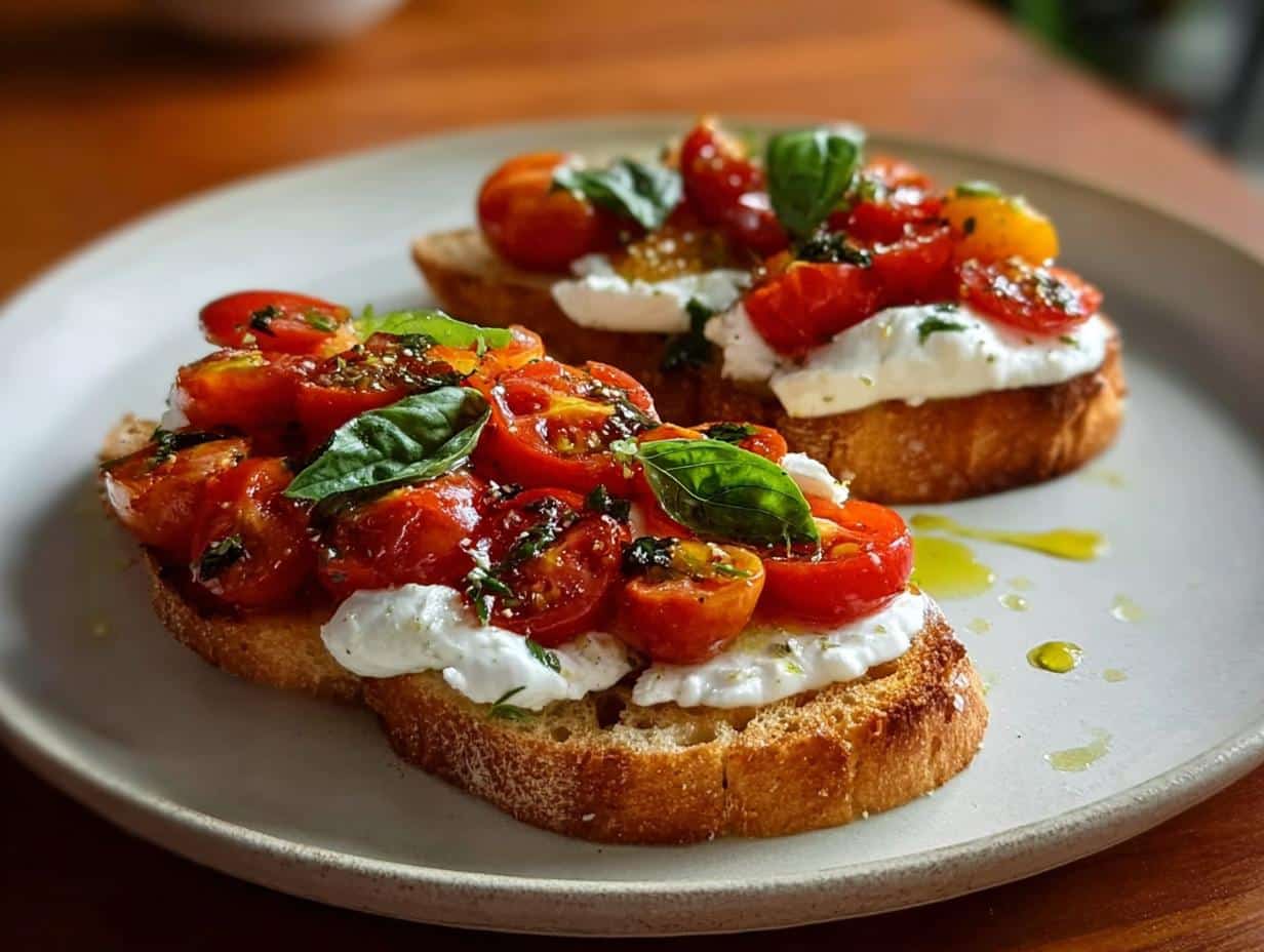 Burrata Bruschetta: Amazing Italian Summer Bite - Burrata Bruschetta - additional detail
