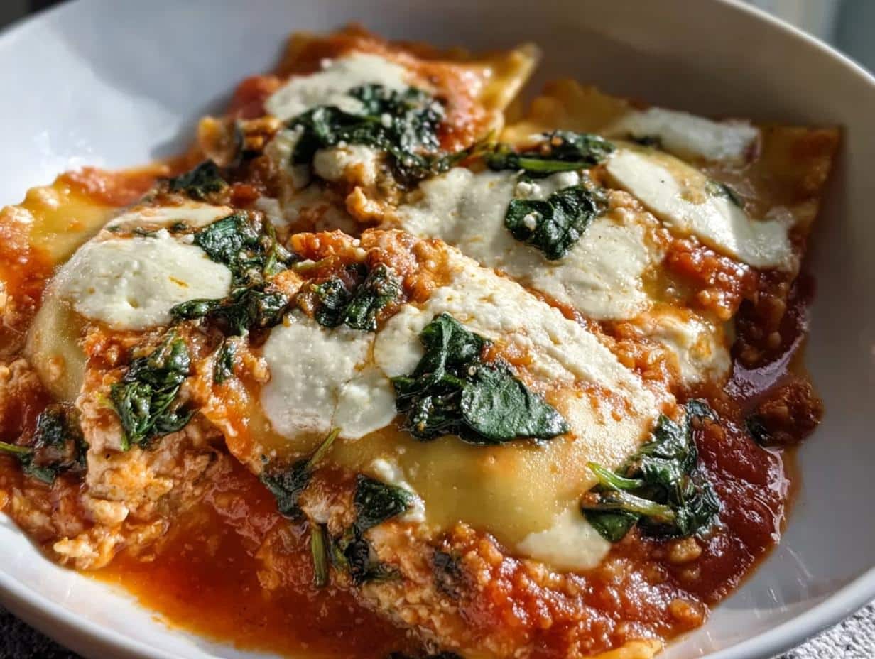 Cheesy Spinach Turkey Ravioli: 5 Stars of Bliss - Cheesy Spinach Turkey Ravioli - additional detail