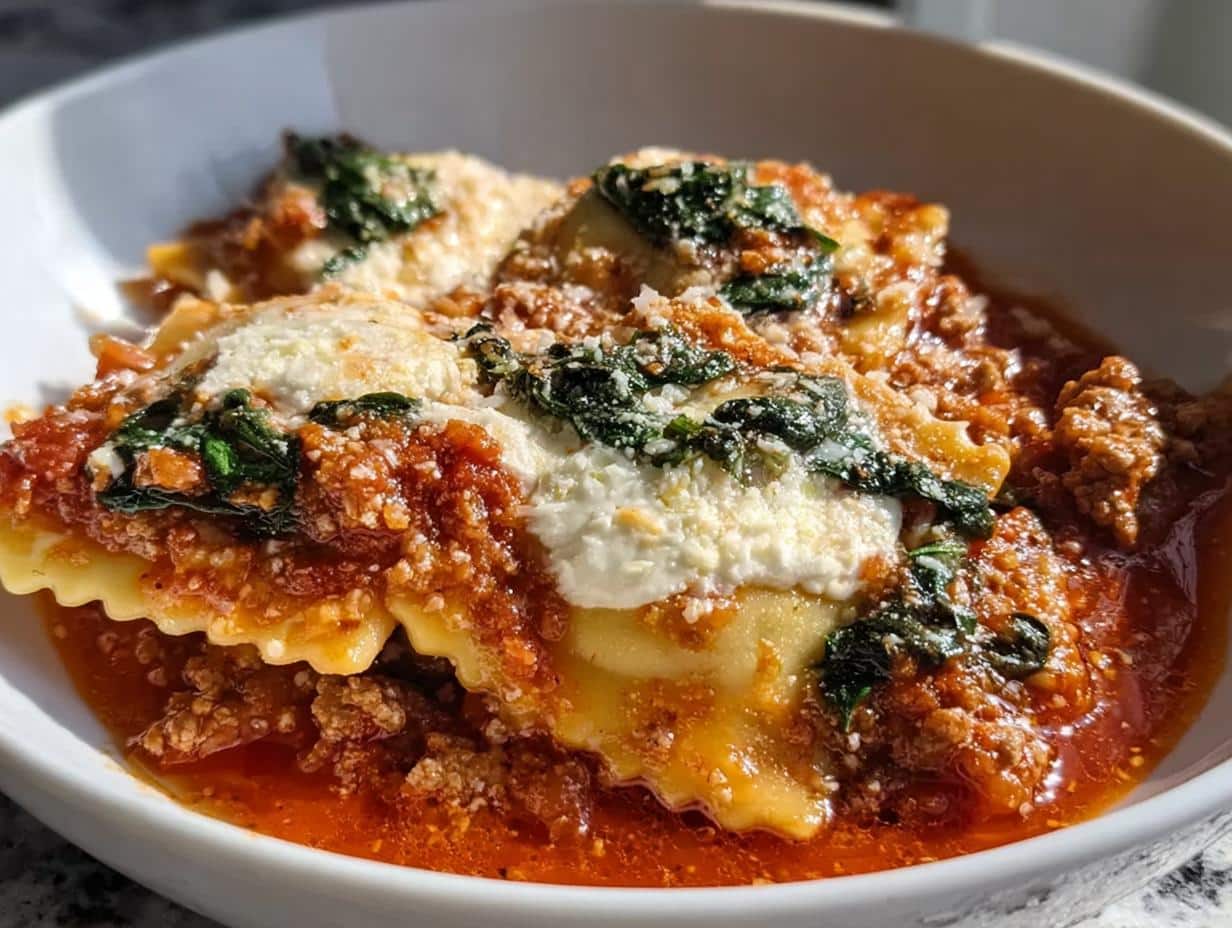 Cheesy Spinach Turkey Ravioli: 5 Stars of Bliss - Oporecipes