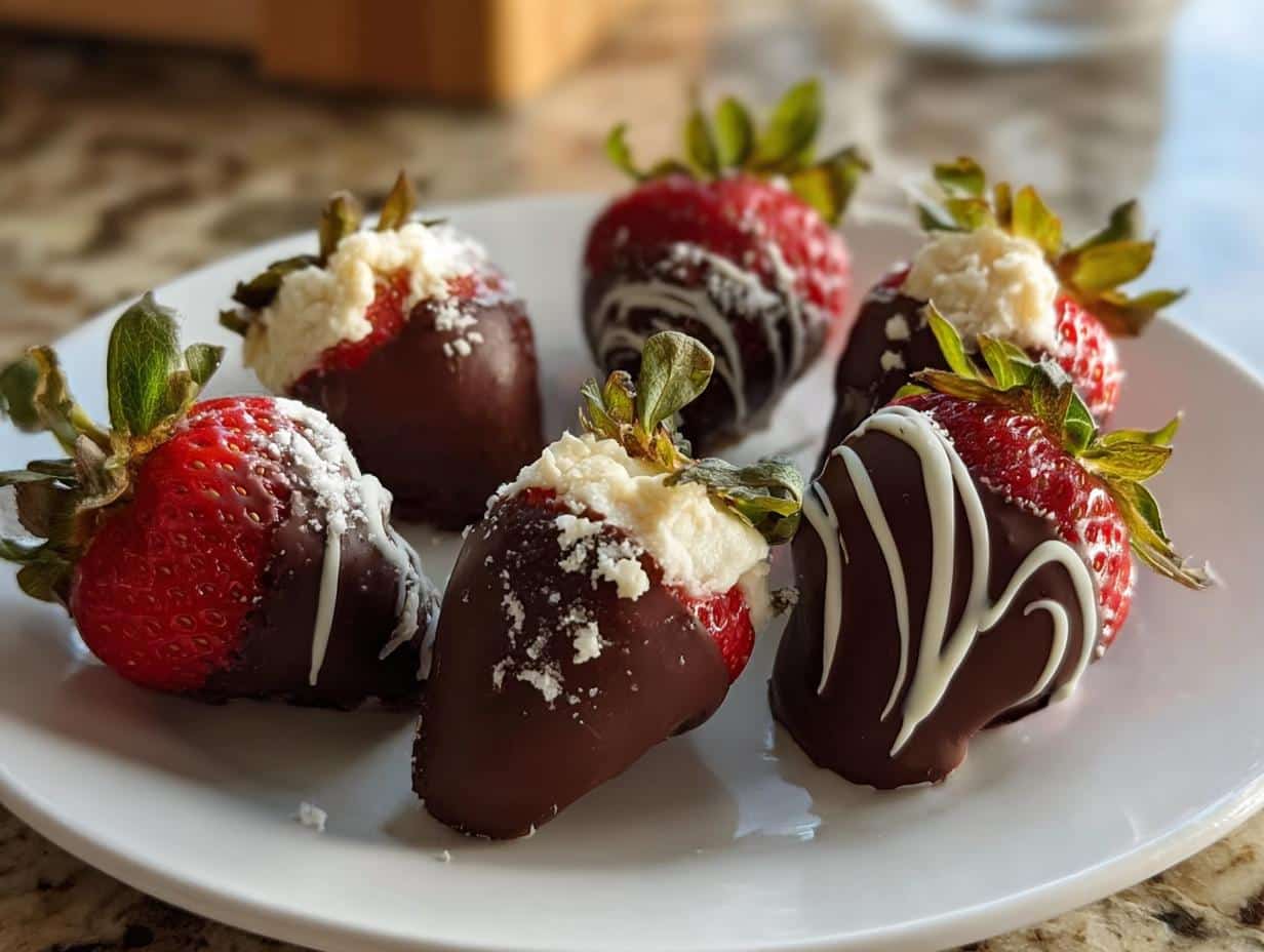 Chocolate Covered Cheesecake Strawberries: 1 Amazing Treat - Chocolate Covered Cheesecake Strawberries - additional detail