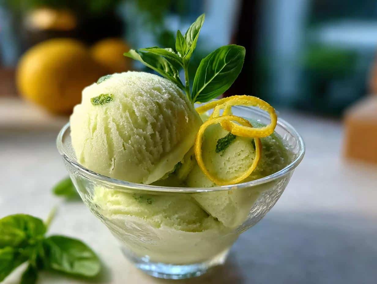 Delightful Lemon Basil Sorbet: 1 Magical Recipe - Delightful Lemon Basil Sorbet - additional detail