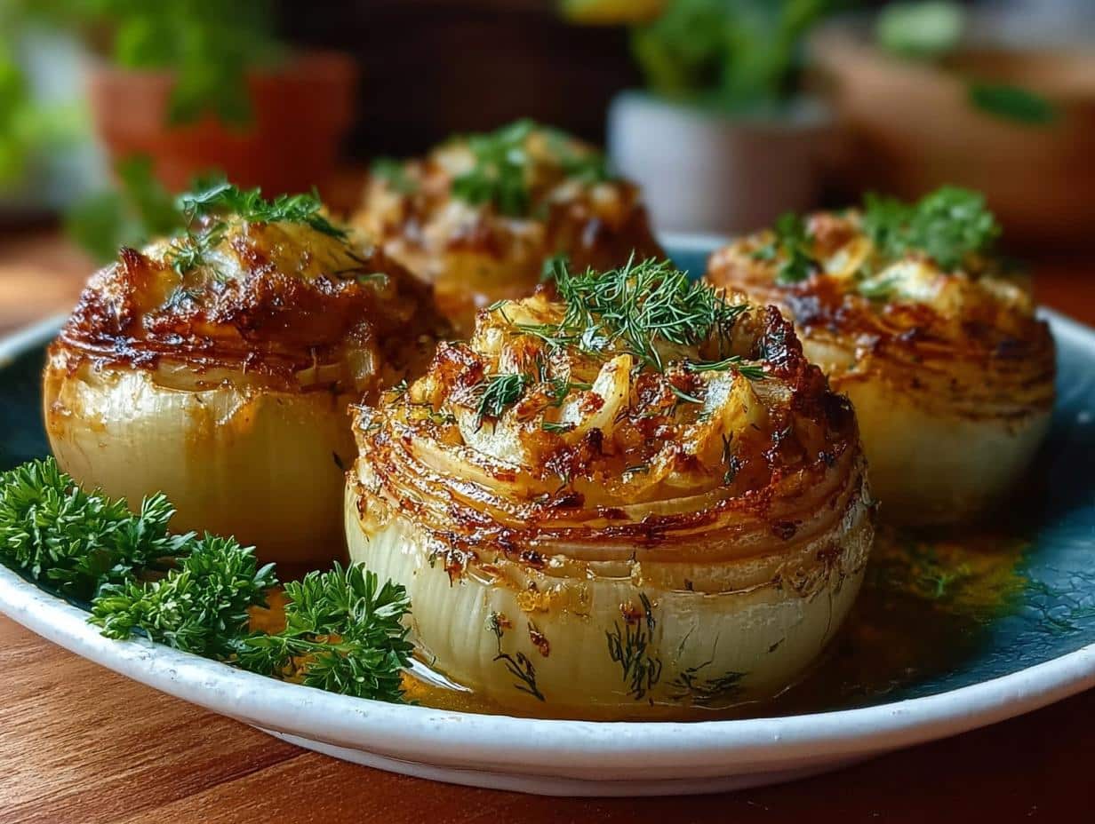 Greek Stuffed Onions
