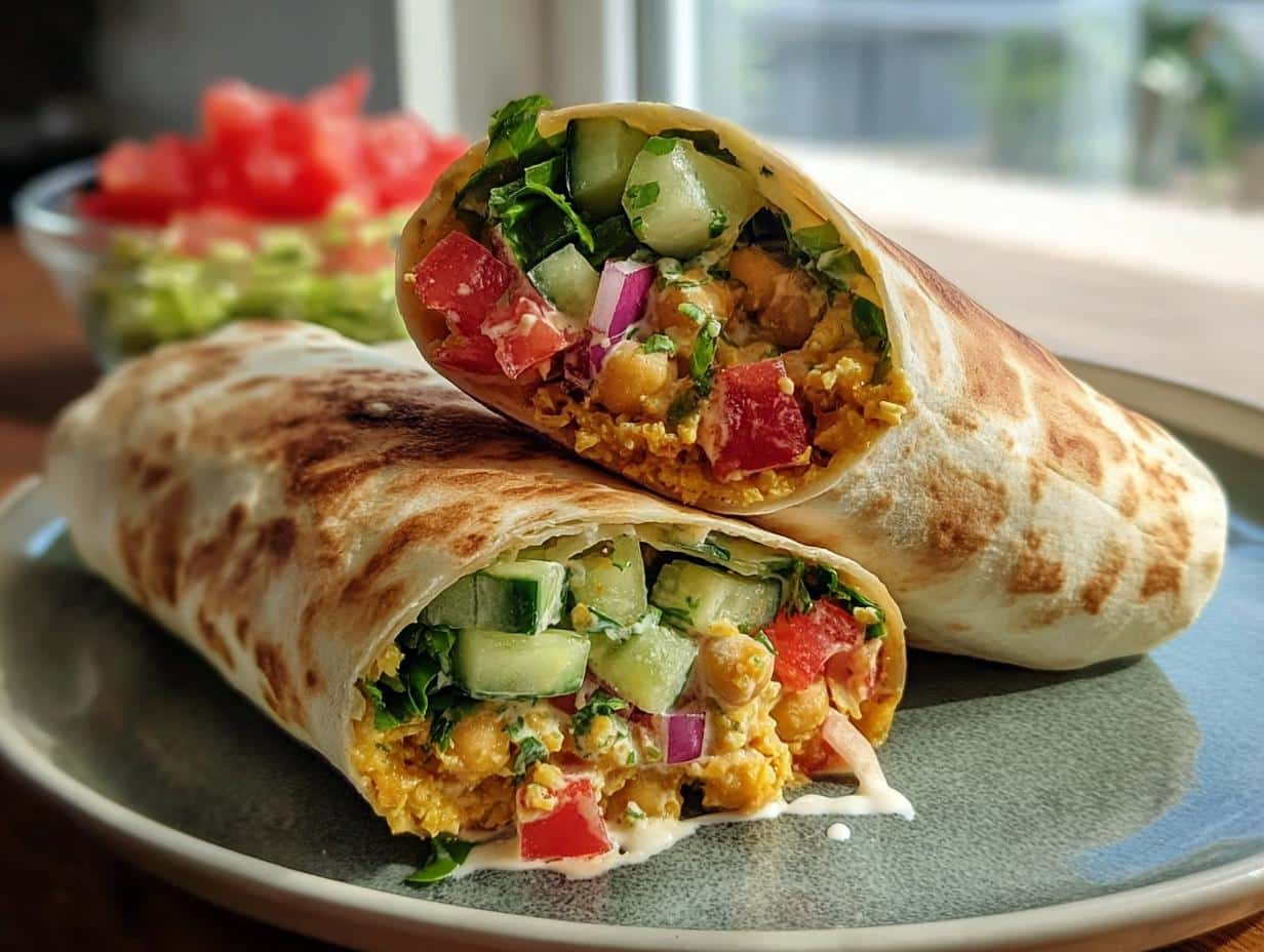 Mediterranean Chickpea Wraps: Speedy Delight - Mediterranean Chickpea Wraps - main visual representation