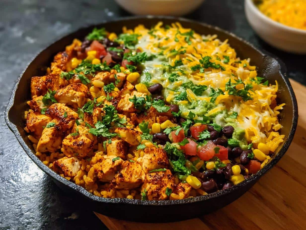 One Pan Chicken Burrito