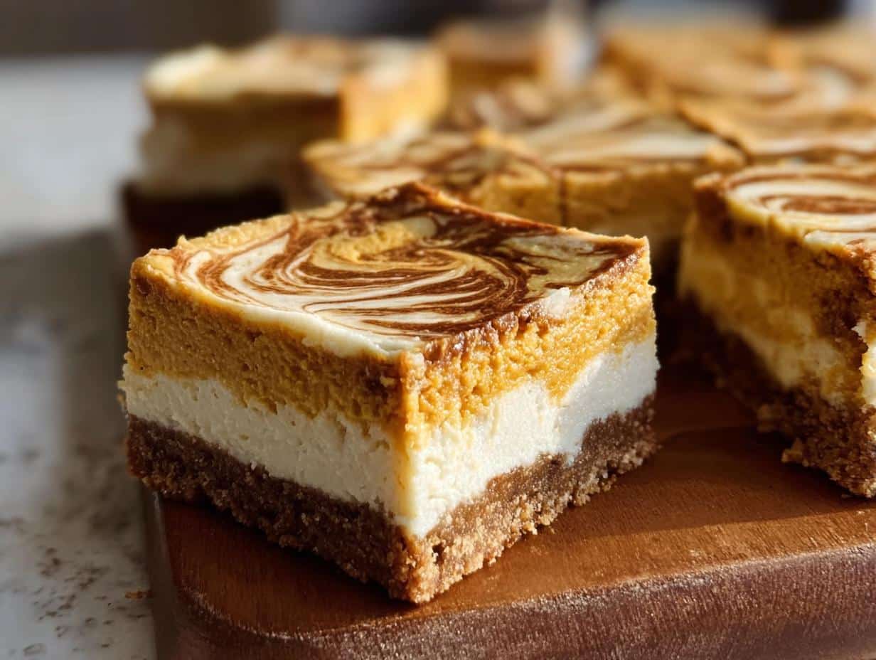 Pumpkin Cheesecake Bars: 1 Amazing Fall Treat - Pumpkin Cheesecake Bars - additional detail