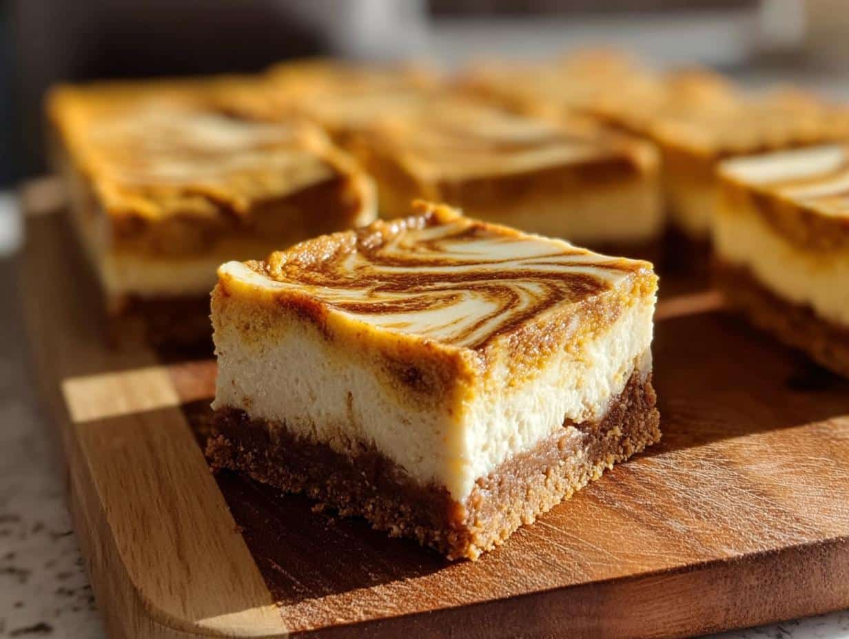 Pumpkin Cheesecake Bars: 1 Amazing Fall Treat - Pumpkin Cheesecake Bars - additional detail