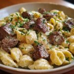 Steak Bites Shell Pasta