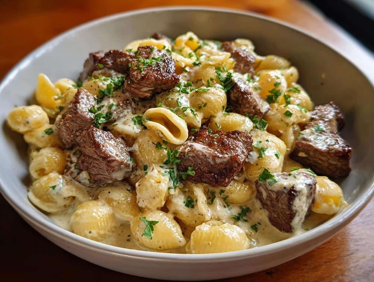 Steak Bites Shell Pasta: Perfect Weeknight Dinner - Steak Bites Shell Pasta - additional detail