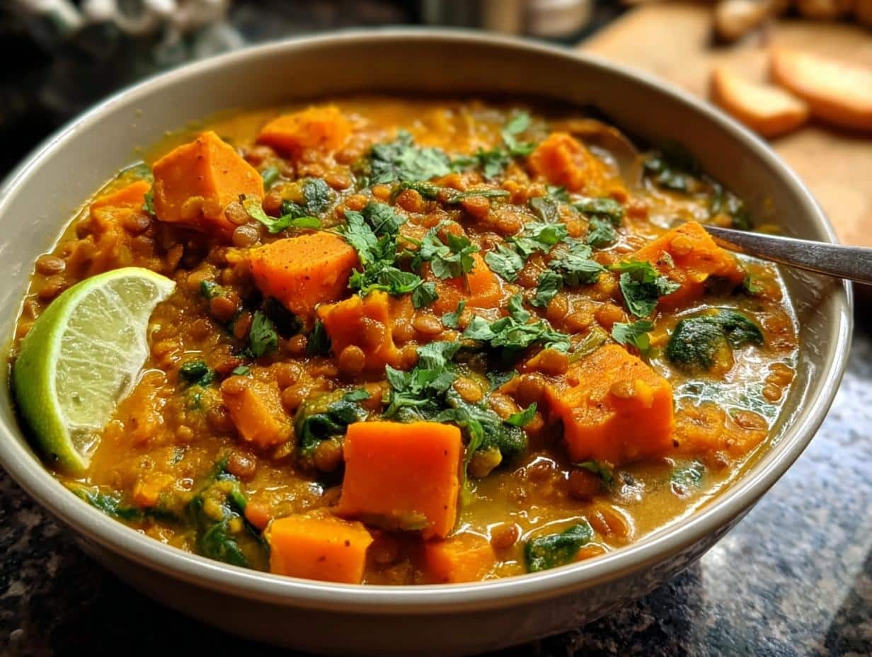 Divine Sweet Potato Lentil Curry in 1 Hour - Sweet Potato Lentil Curry - main visual representation