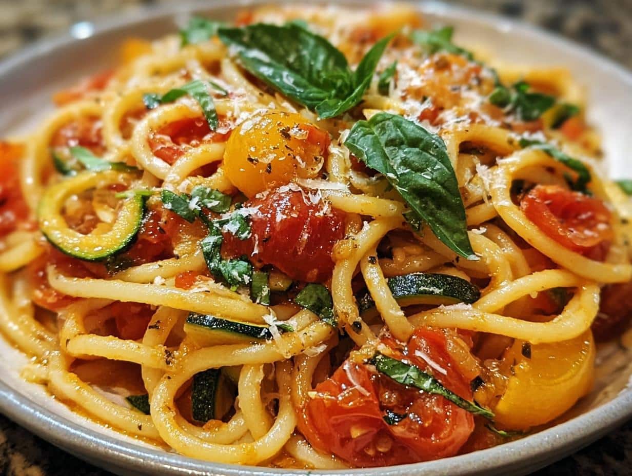 Tomato Zucchini Pasta: Amazing & Quick Dish - Tomato Zucchini Pasta - additional detail