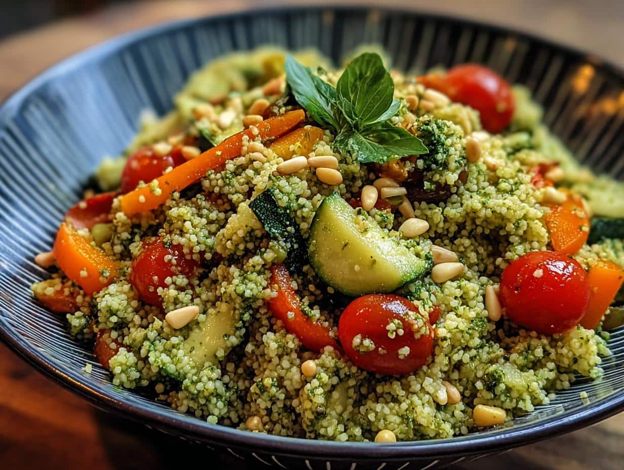 Veggie Pesto Couscous: Quick, Delicious 1-Pan Meal - Veggie Pesto Couscous - additional detail