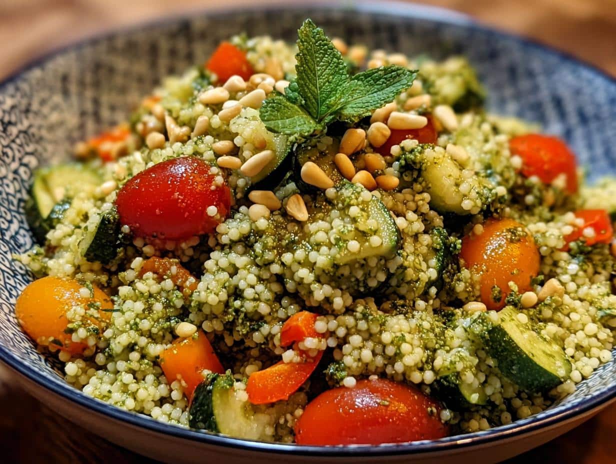 Veggie Pesto Couscous: Quick, Delicious 1-Pan Meal - Veggie Pesto Couscous - additional detail