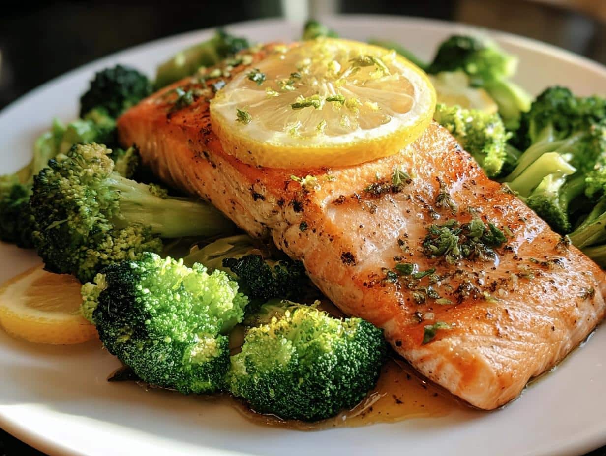 Baked Salmon Broccoli Healthy