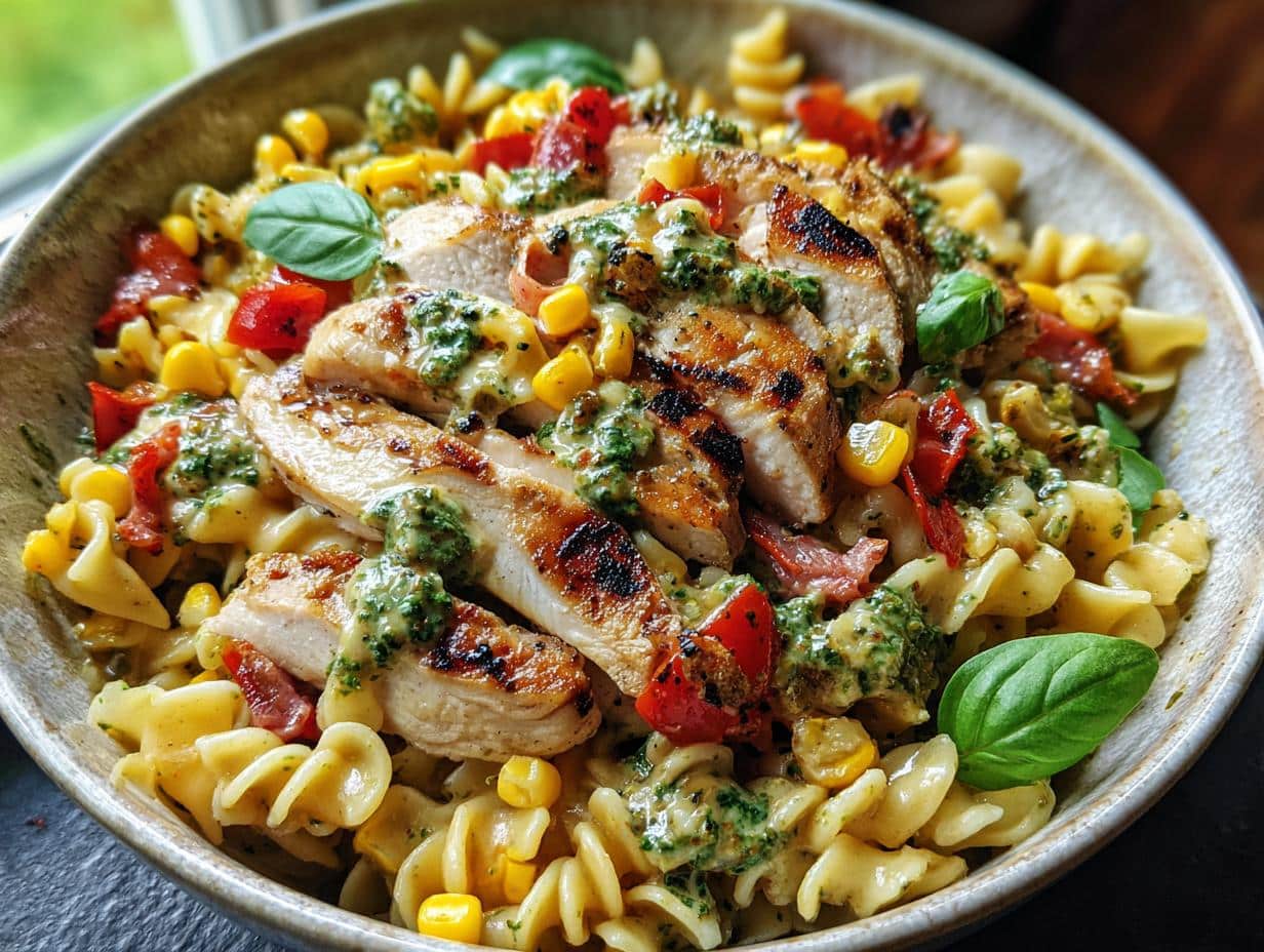 Amazing Chicken Corn Pasta Salad: 1 Quick Meal - Chicken Corn Pasta Salad - additional detail