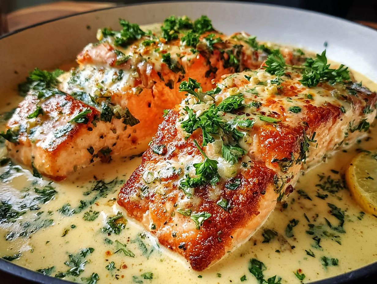 Divine Creamy Garlic Salmon in 20 Mins - Creamy Garlic Salmon - additional detail