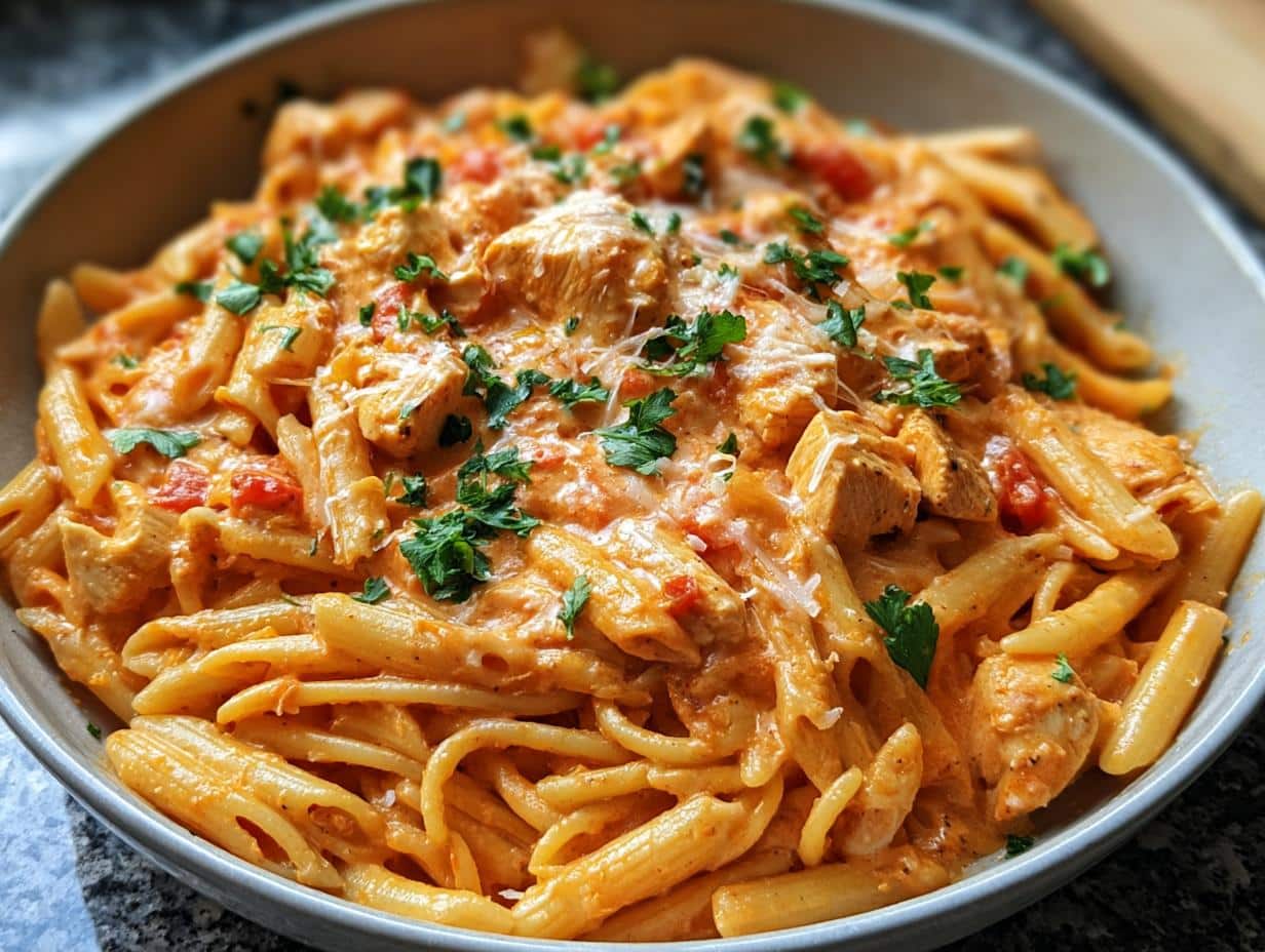 Tempting Creamy Tomato Chicken Pasta - Creamy Tomato Chicken Pasta - additional detail