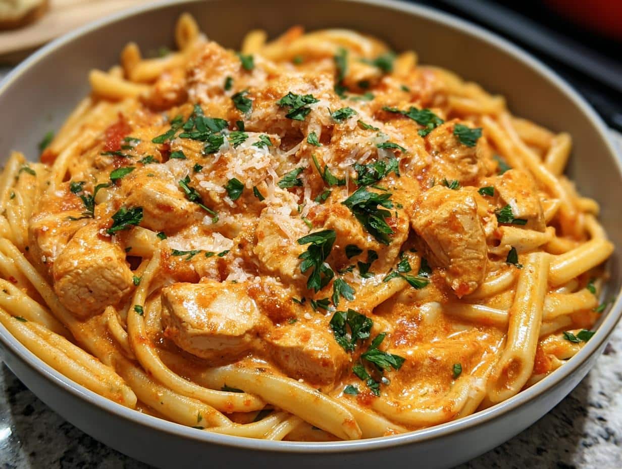 Tempting Creamy Tomato Chicken Pasta - Creamy Tomato Chicken Pasta - additional detail