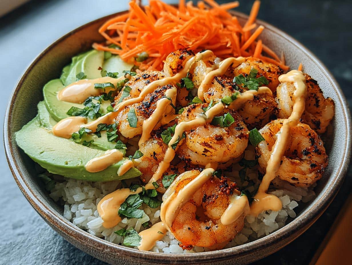 Spicy Shrimp Rice Bowl: 1 Flavorful Meal - Spicy Shrimp Rice Bowl - additional detail