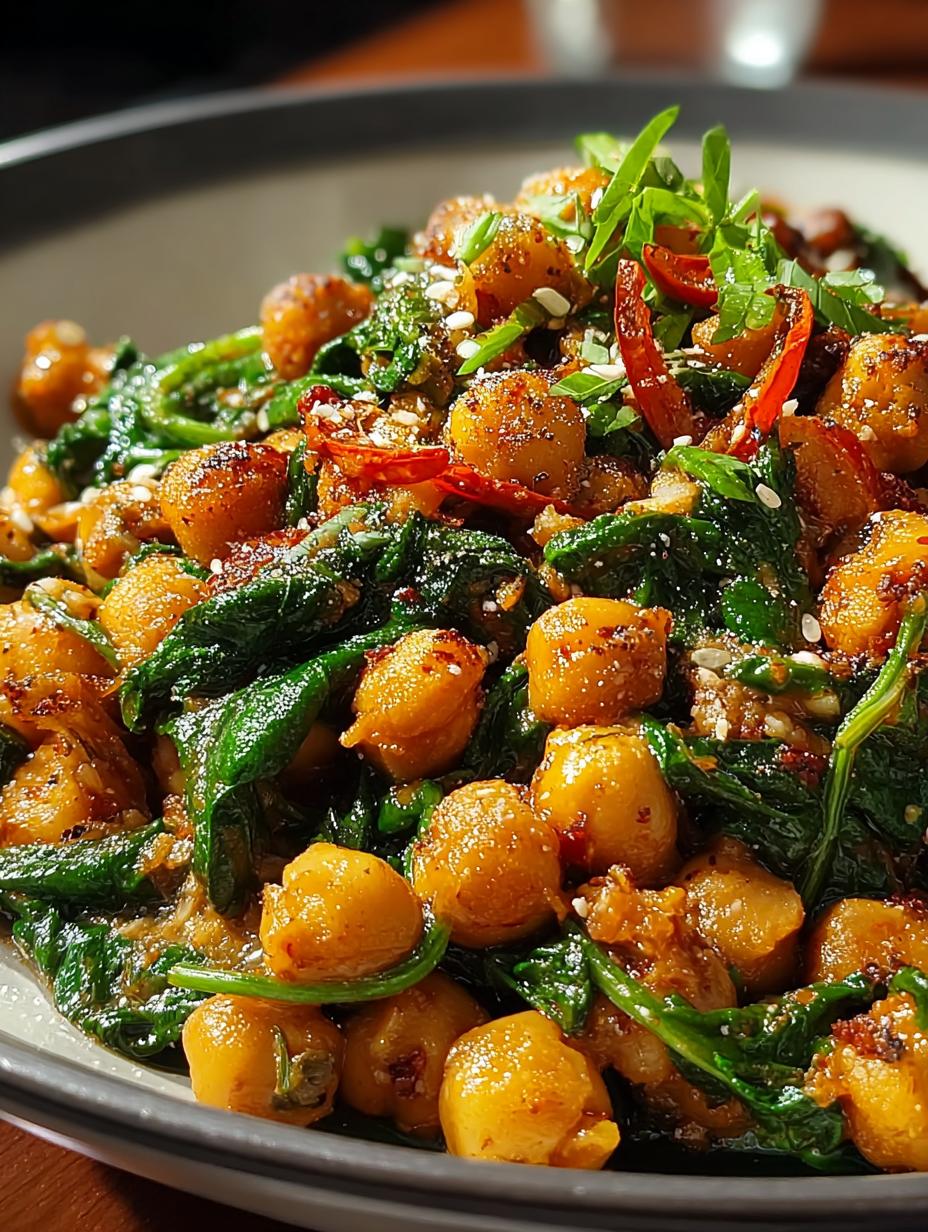 Chickpea Spinach Stir Fry