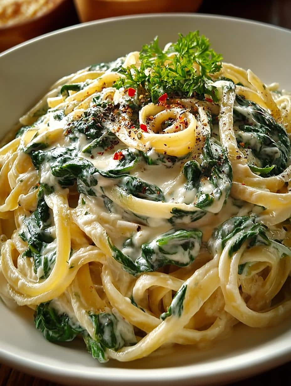 Creamy Spinach Alfredo Pasta