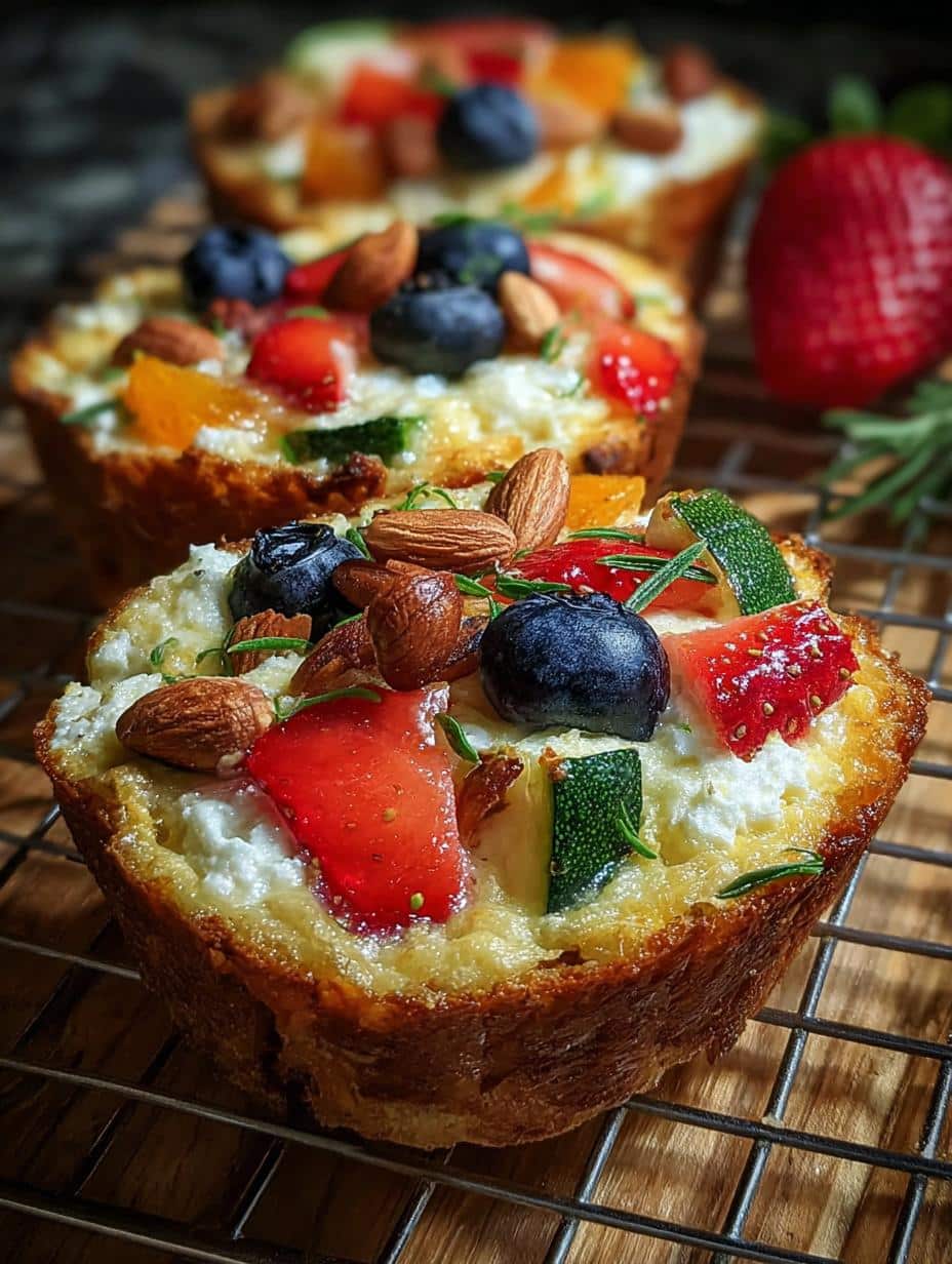 Vibrant Healthy Breakfast spread with egg muffins, fruit, and oats, perfect for a powerful start to your day