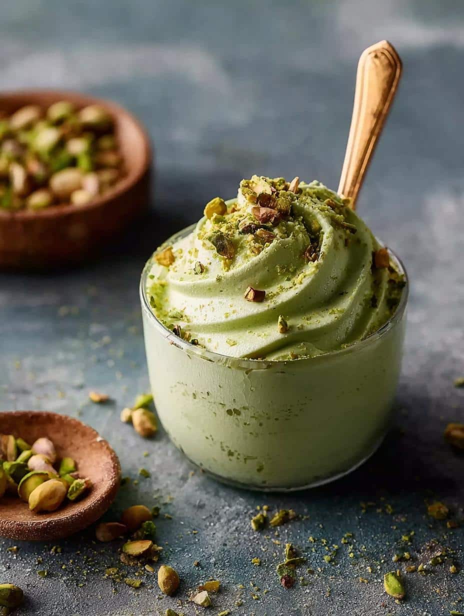 Vibrant green homemade Pistachio Cream in a glass jar, ready to be enjoyed