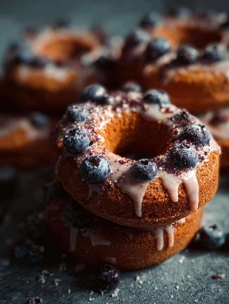 Close-up of a single glazed Protein Donut on a cooling rack, showcasing its soft texture