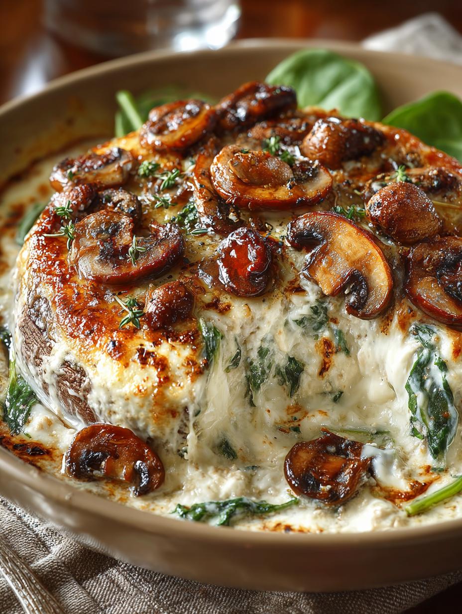 Creamy Baked Mushrooms with Chicken in 40 Minutes - Creamy Baked Mushrooms with - main visual representation