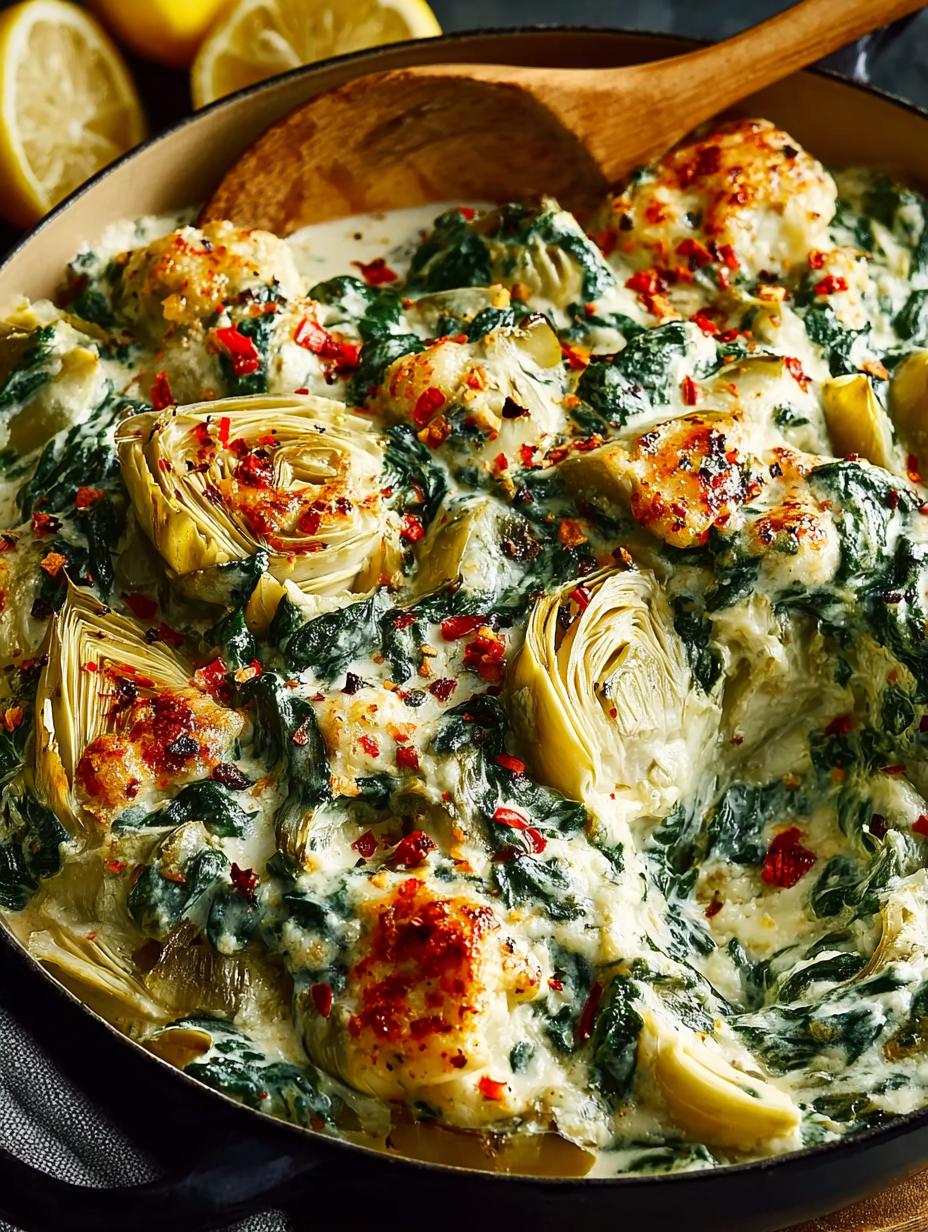 Creamy Lemon Spinach Artichoke