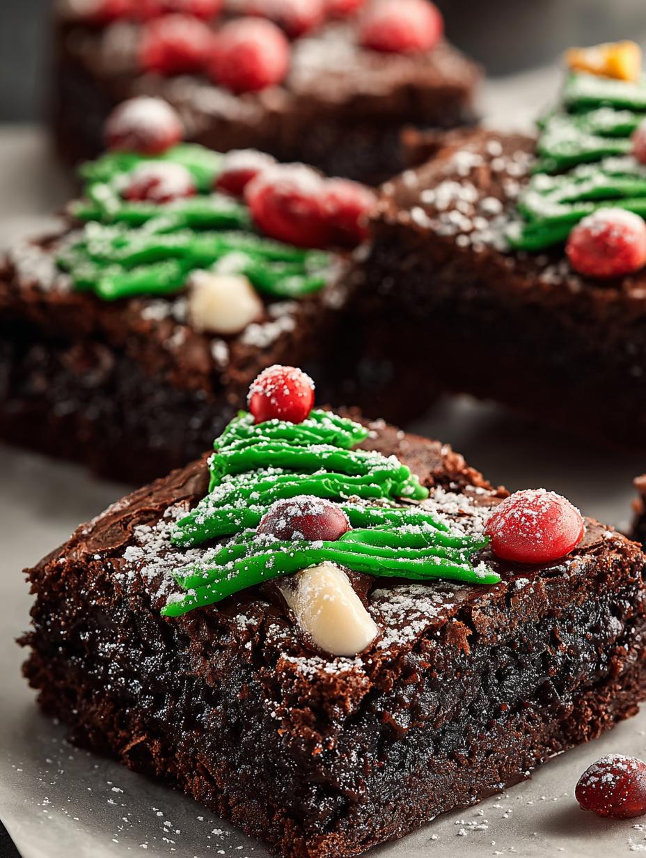 Festive Christmas Tree Brownies: 12 Delicious Treats - Festive Christmas Tree Brownies - additional detail
