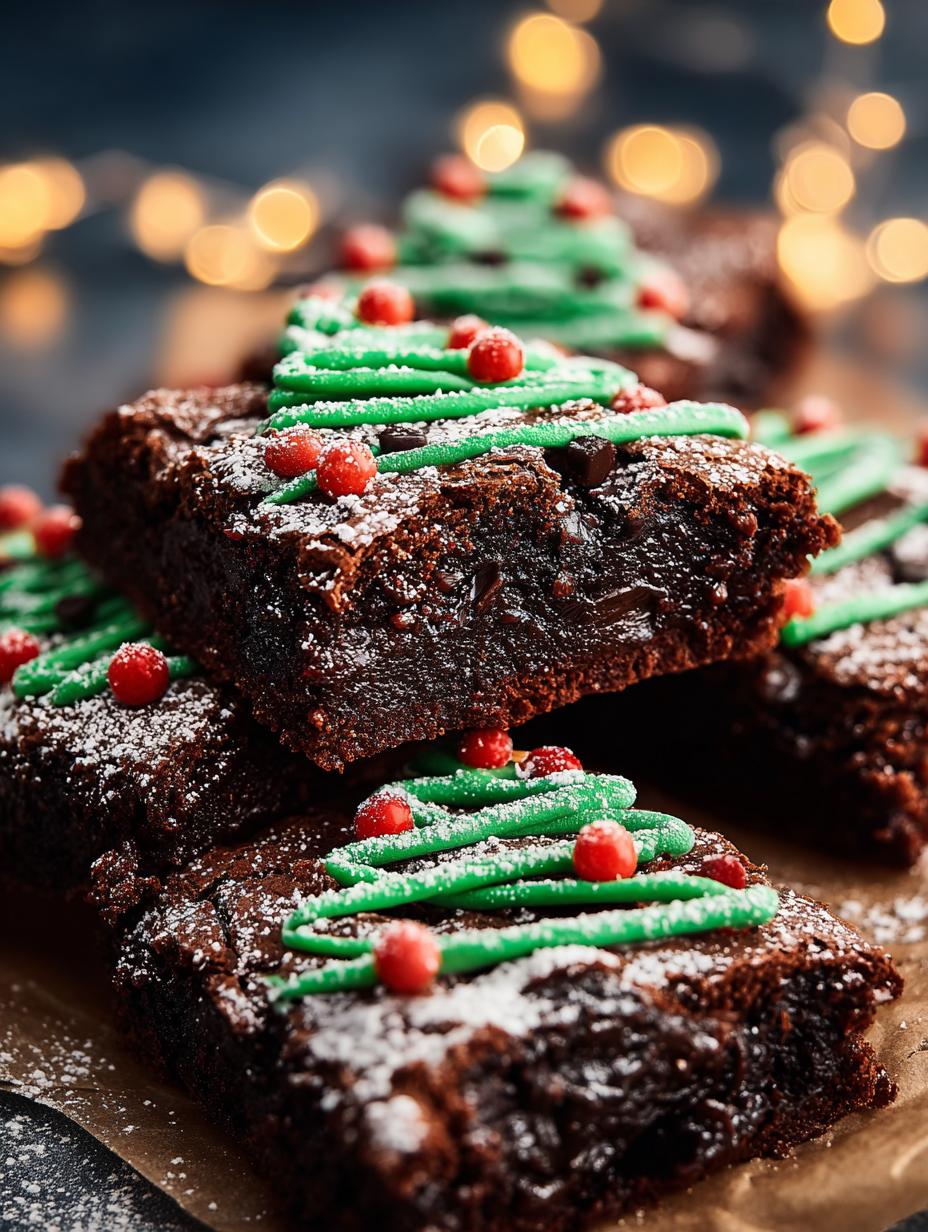 Festive Christmas Tree Brownies