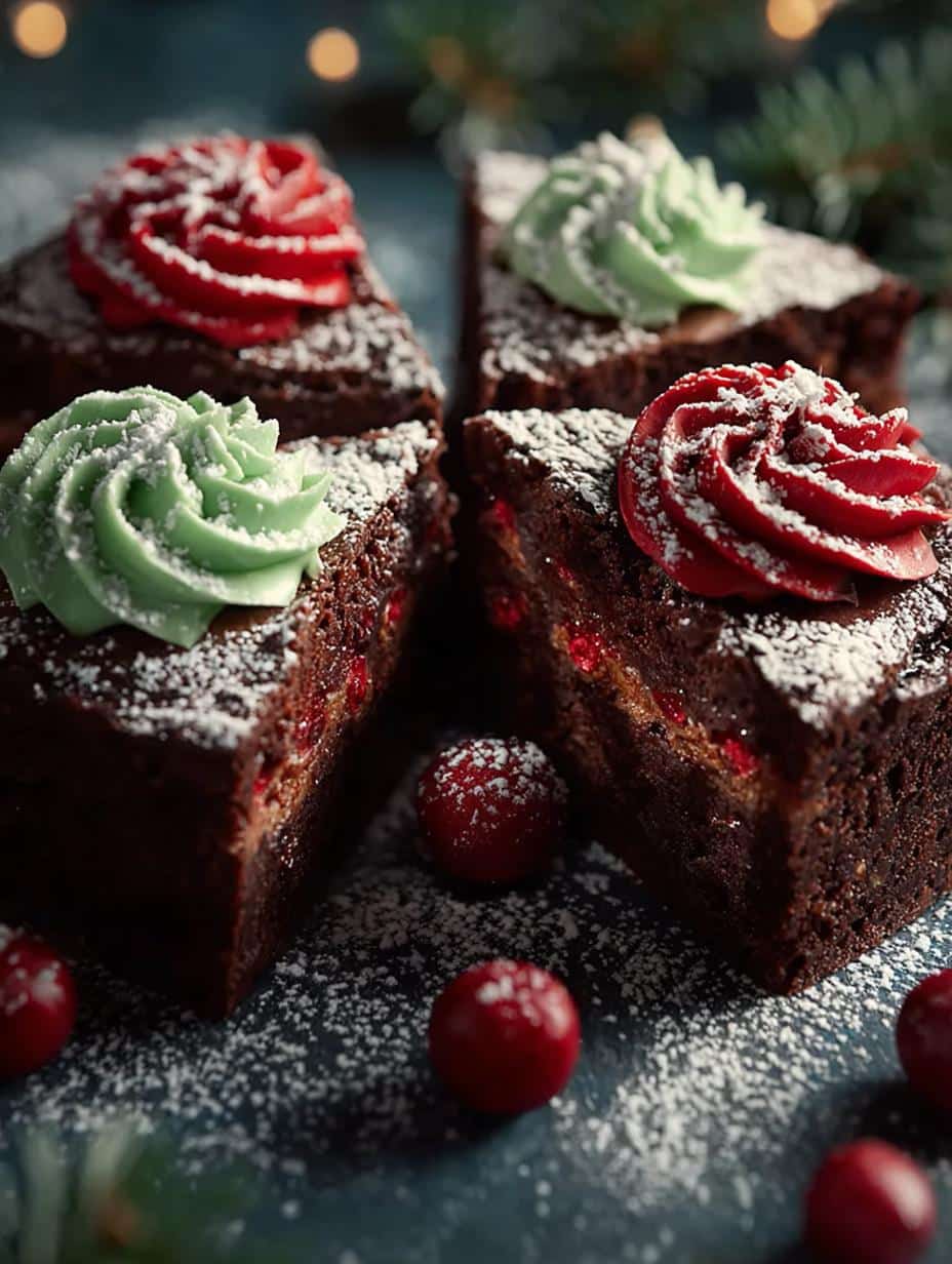 Frosted Christmas Brownies