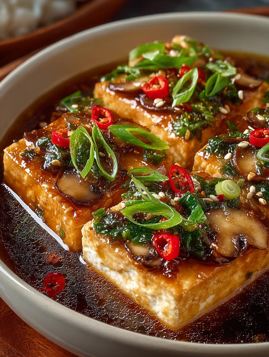 Delicious Hot Sour Mushroom Tofu Soup Recipe - Hot Sour Mushroom Tofu - main visual representation