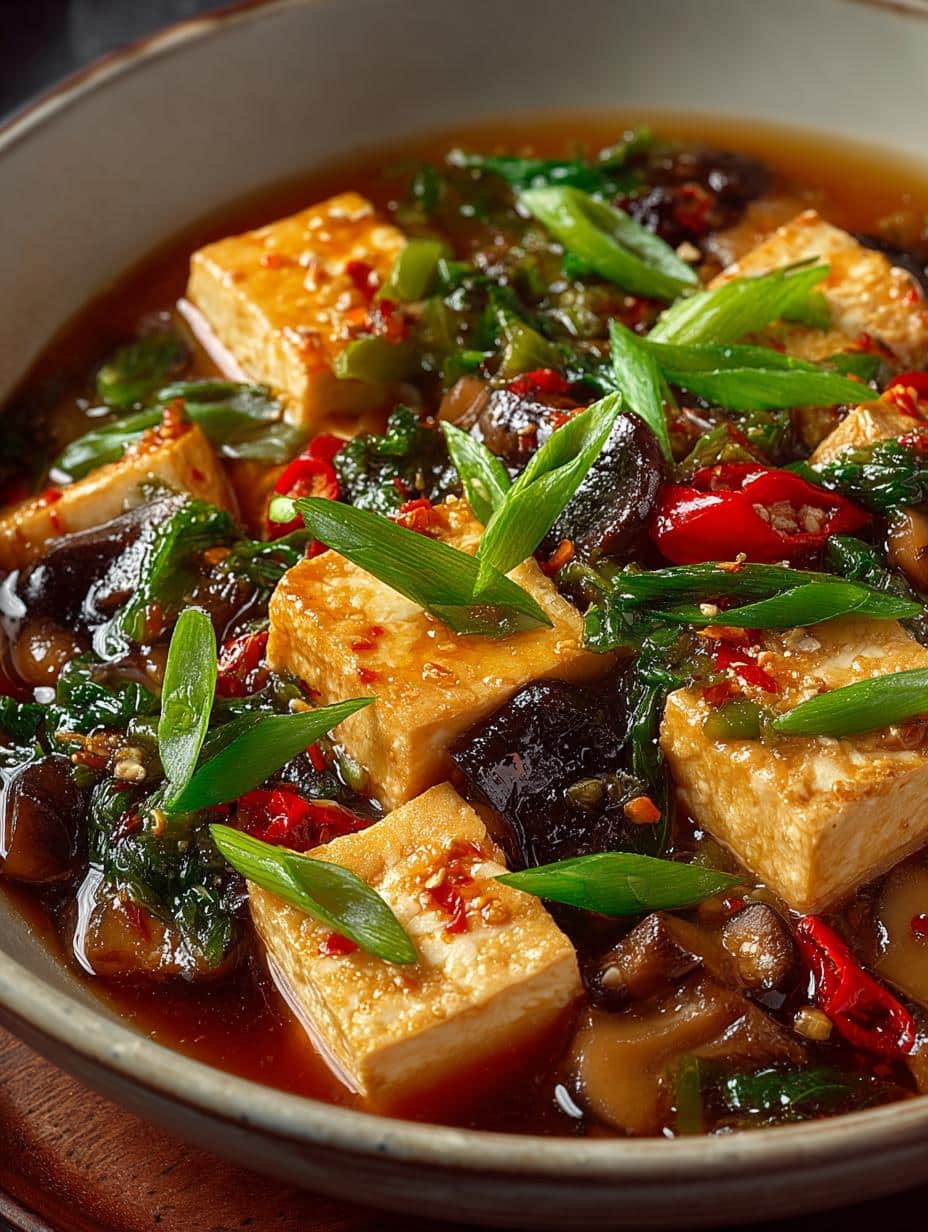 Hot Sour Mushroom Tofu