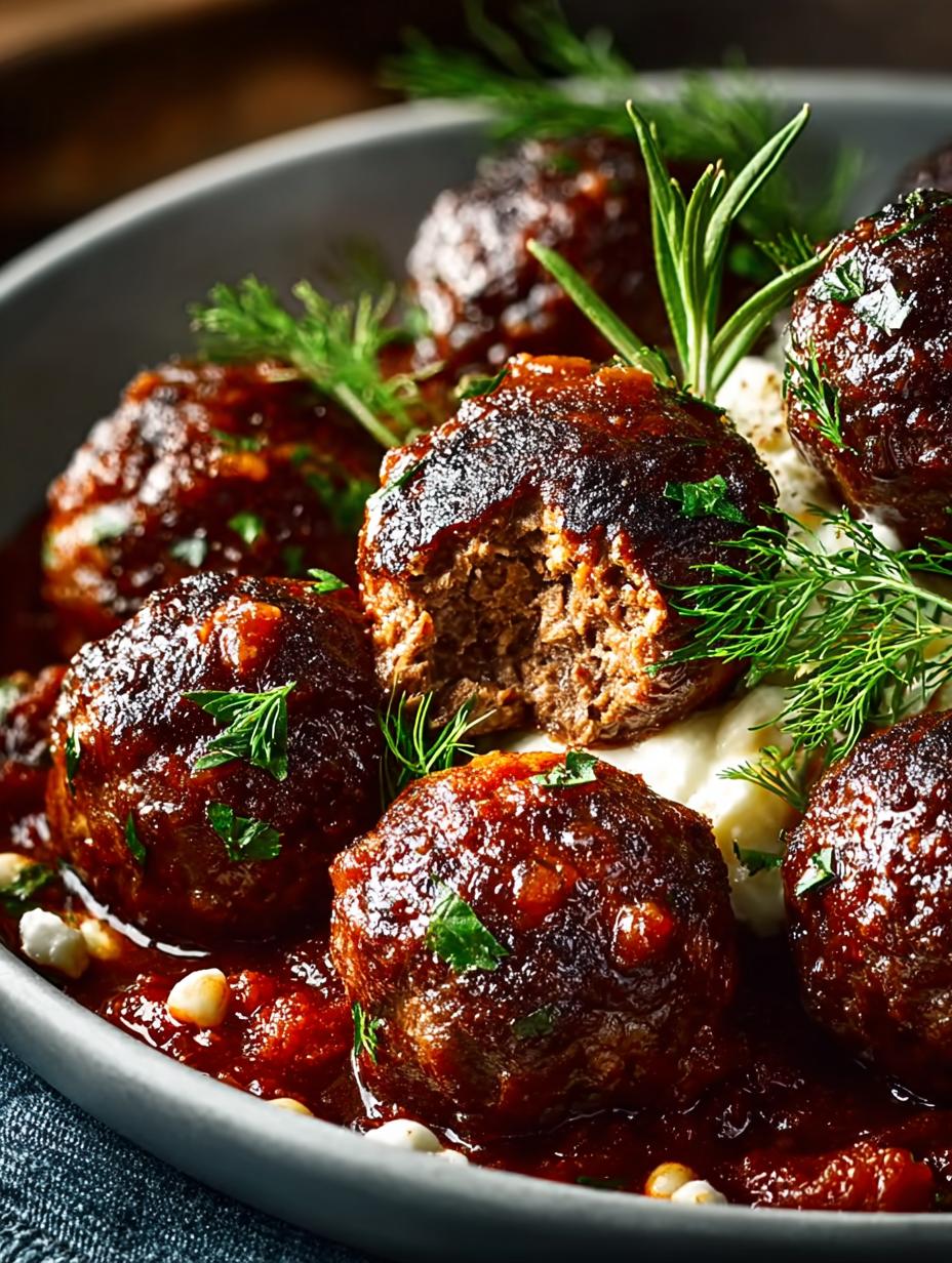 Lamb Beef Meatballs Spiced in Tomato Sauce with Feta - Lamb Beef Meatballs Spiced - additional detail