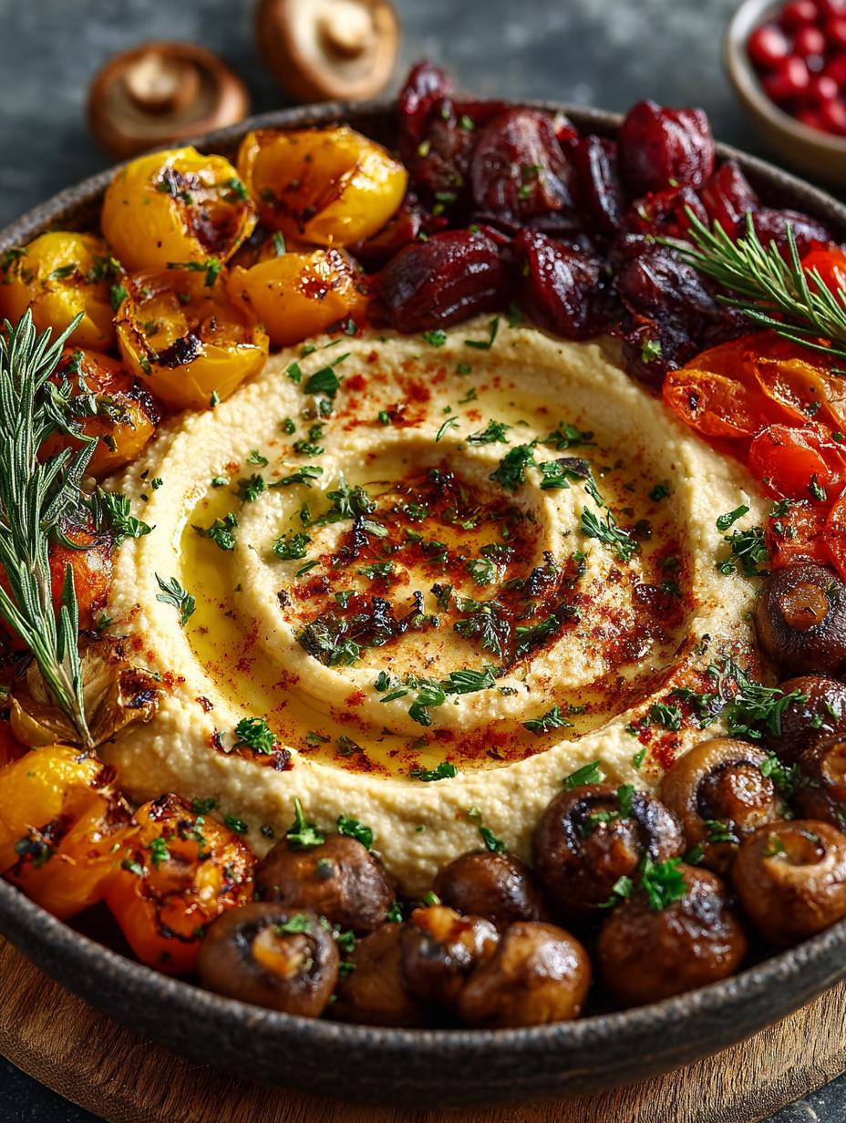 Roasted Vegetable Mushroom Hummus