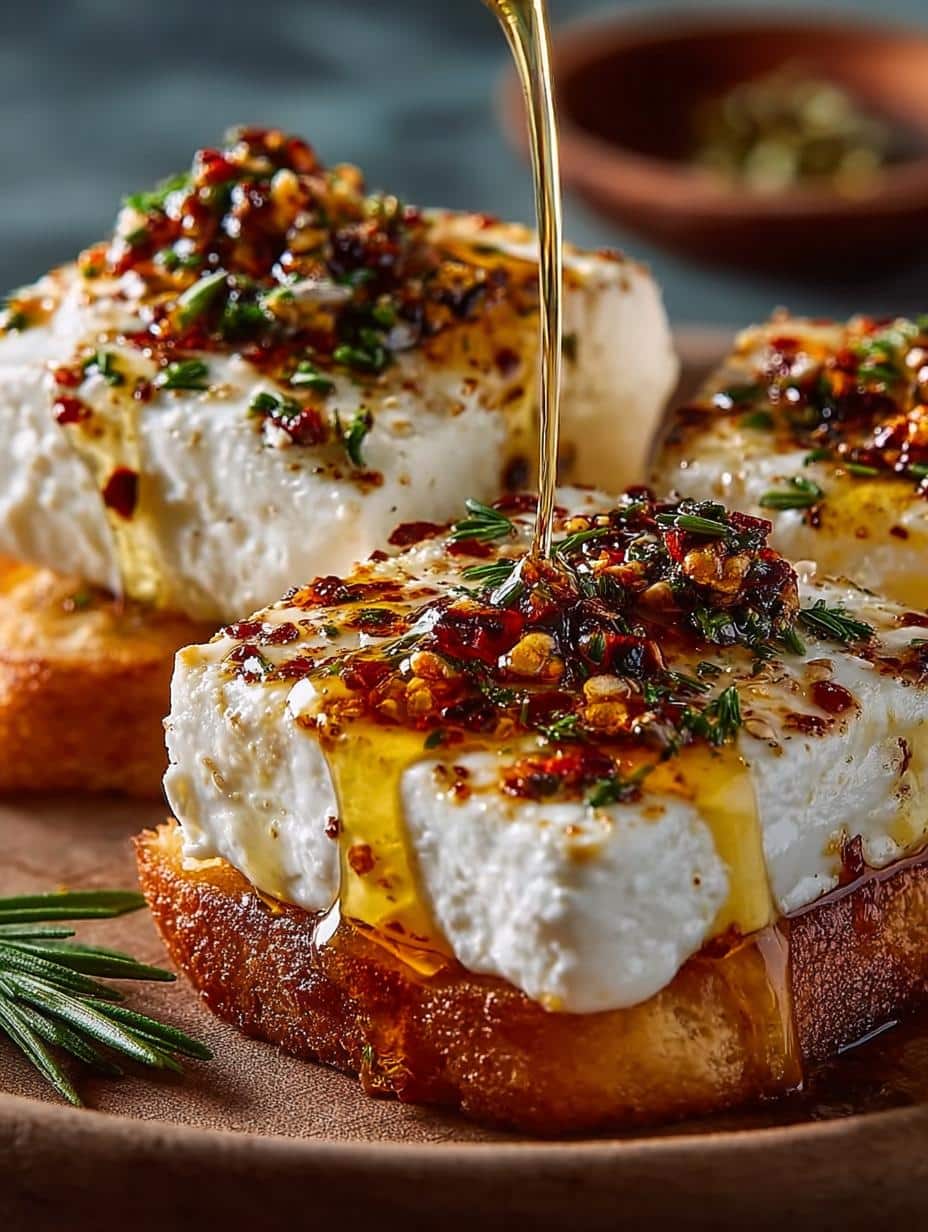 Spicy Honey Drizzled Feta: 5 Irresistible Crostini Ideas - Spicy Honey Drizzled Feta - main visual representation