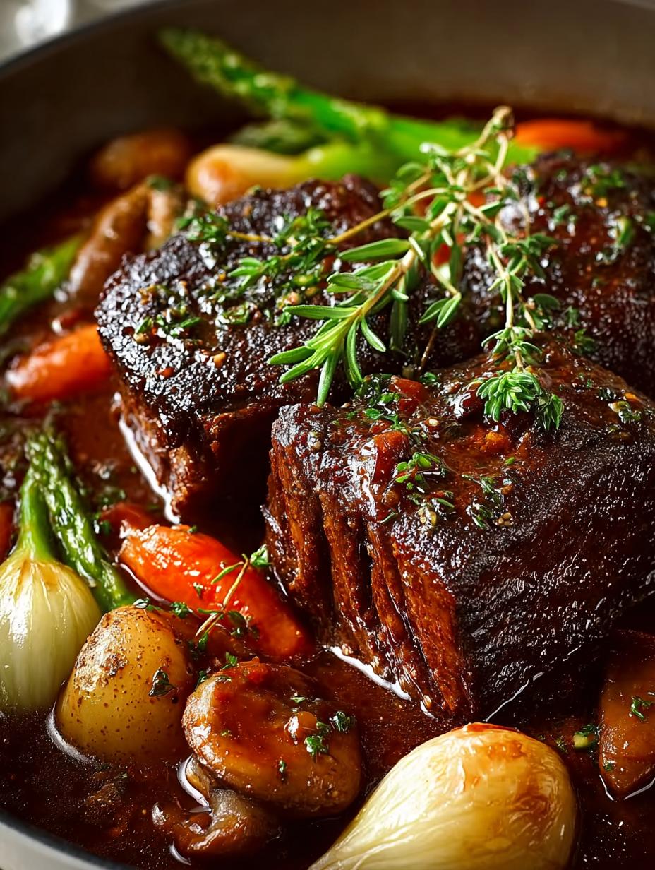 Braised Boneless Beef Short Ribs with Rich Mushroom Gravy - Braised Boneless Beef Short - additional detail