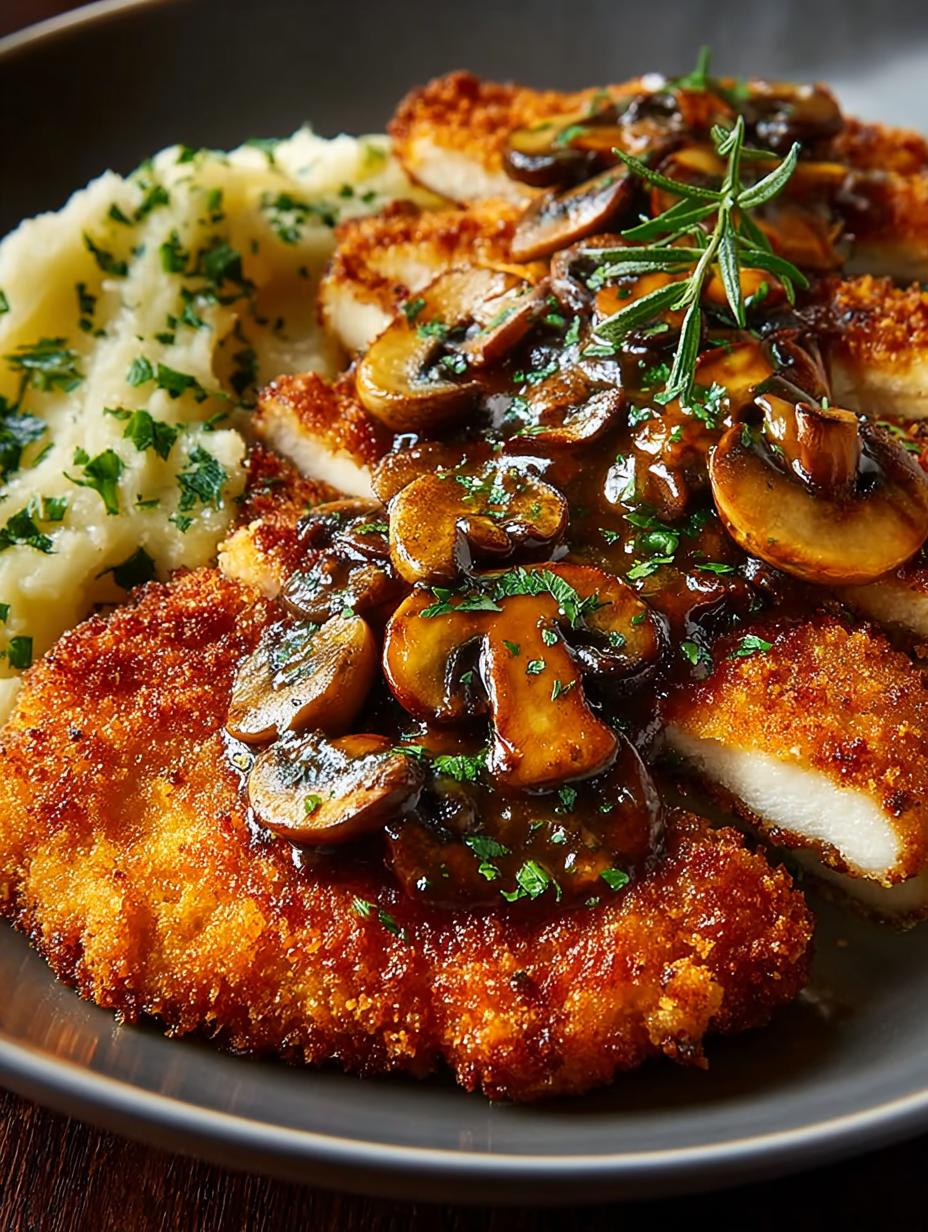 Chicken Schnitzel with Mushroom