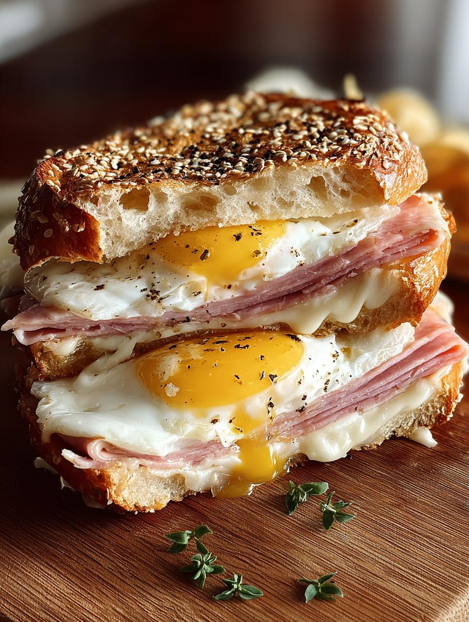 Egg Cheddar Crispy Mortadella
