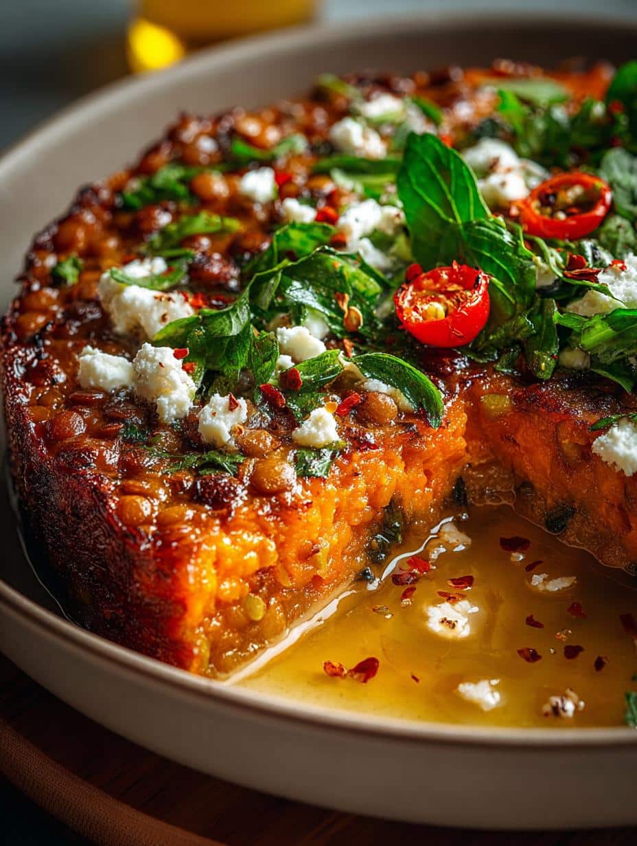 Harissa Lentil Sweet Potato