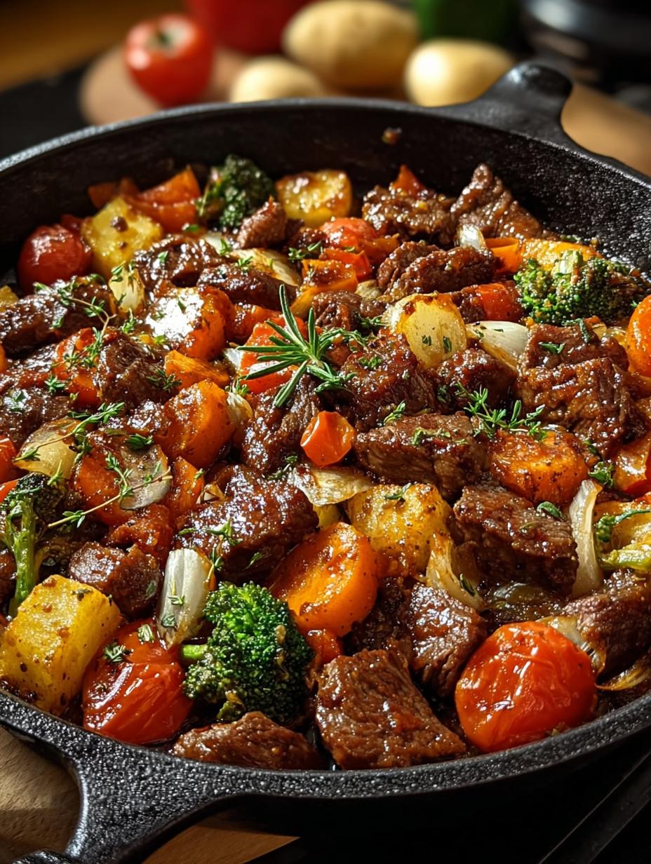 Holiday Beef Veggie Skillet