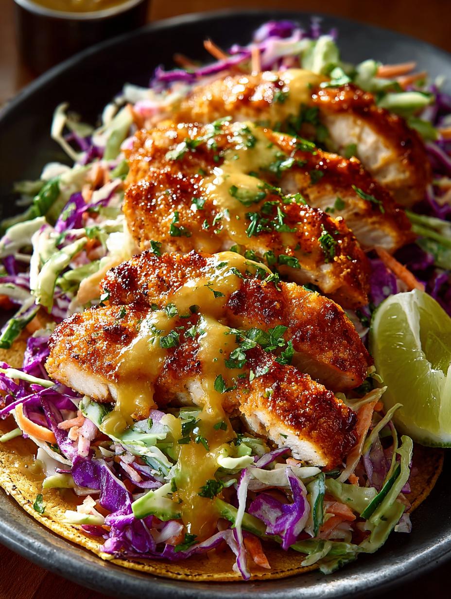 Honey Mustard Chicken Slaw Tacos: 5 Flavorful Ingredients - Honey Mustard Chicken Slaw - additional detail