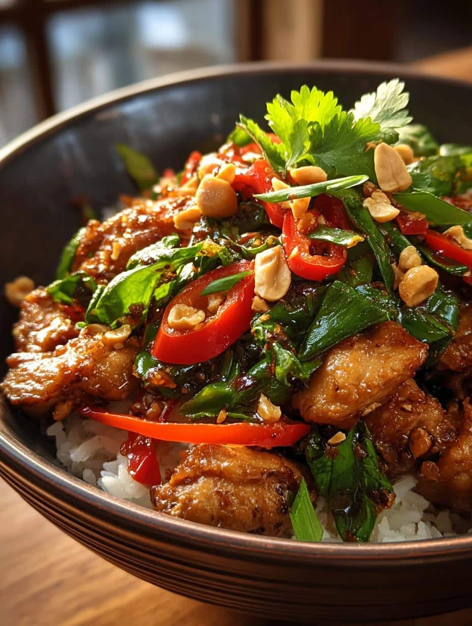 Irresistibly Spicy Thai Peanut Chicken Stir Fry Magic - Irresistibly Spicy Thai Peanut - main visual representation